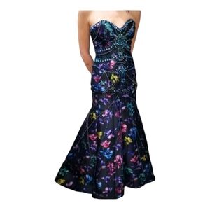 ELLIE Wilde mermaid sparkly sequin beaded prom wedding ball formal dress…